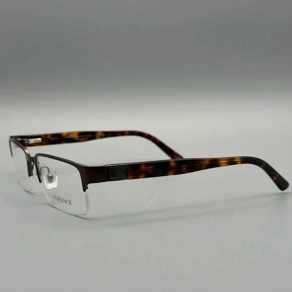 Versace VE1184 Eyeglasses Frames Brushed Brown Half Rim 53 18 140 - Picture 11 of 13